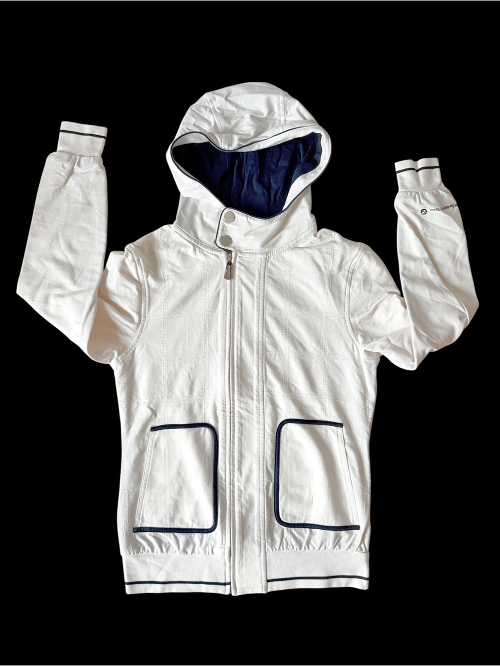 BMW Sauber F1 zip up hooded jacket white quilted vintage 2000s size S